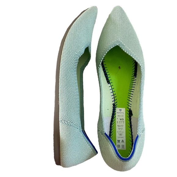 Rothy's Retired Rare Mint Green The Point Ballet Flats Sz 9 - Picture 7 of 8